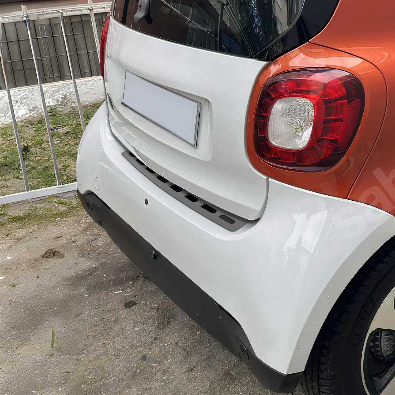 2016-2017 Smart ForTwo Rear Bumper Sill Cover Protector Guard Stainless Steel Dark 1Pc