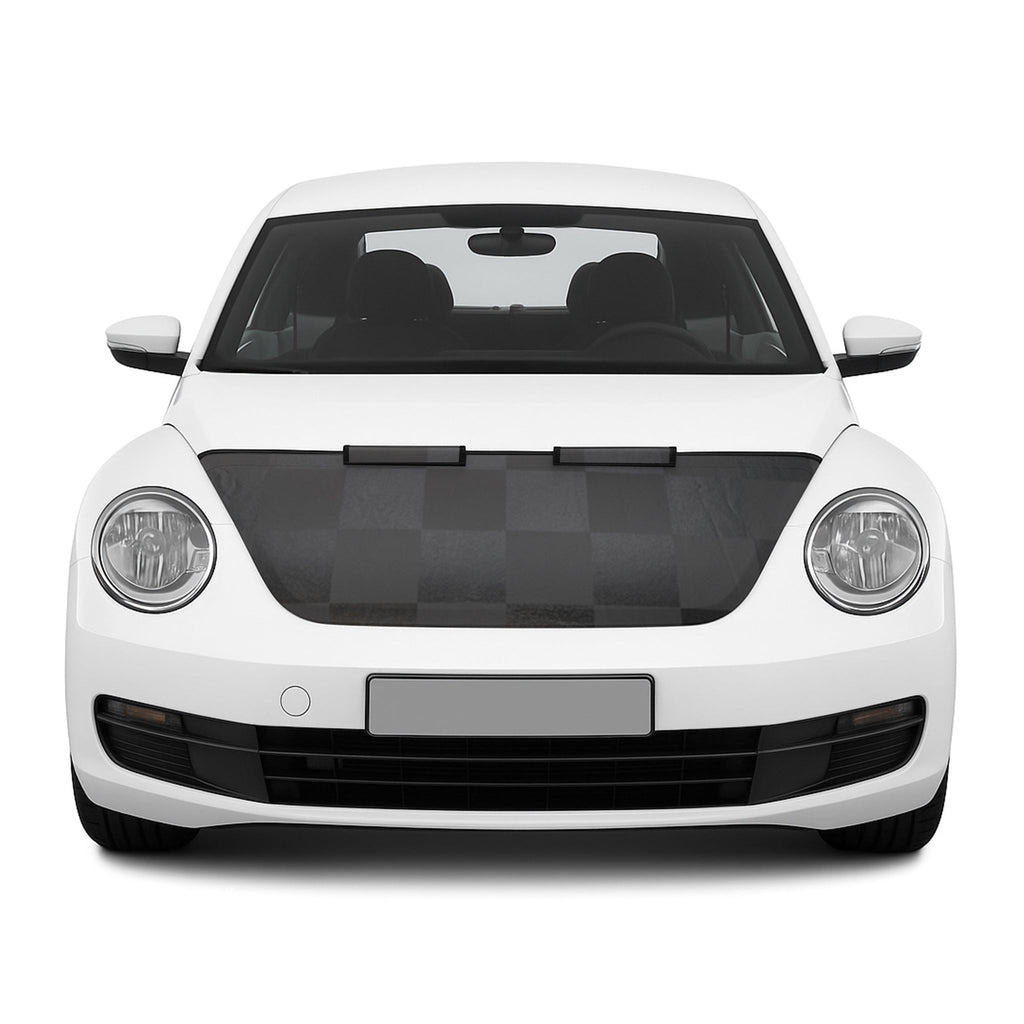 2012-2019 VW Beetle Car Bonnet Mask Hood Bra Black Chequered 1 Pc