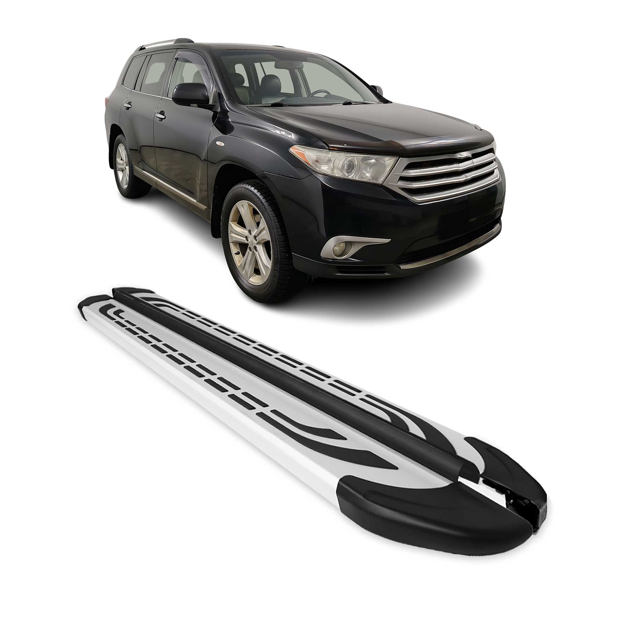 2008-2013 Toyota Highlander Running Boards Side Steps Silver