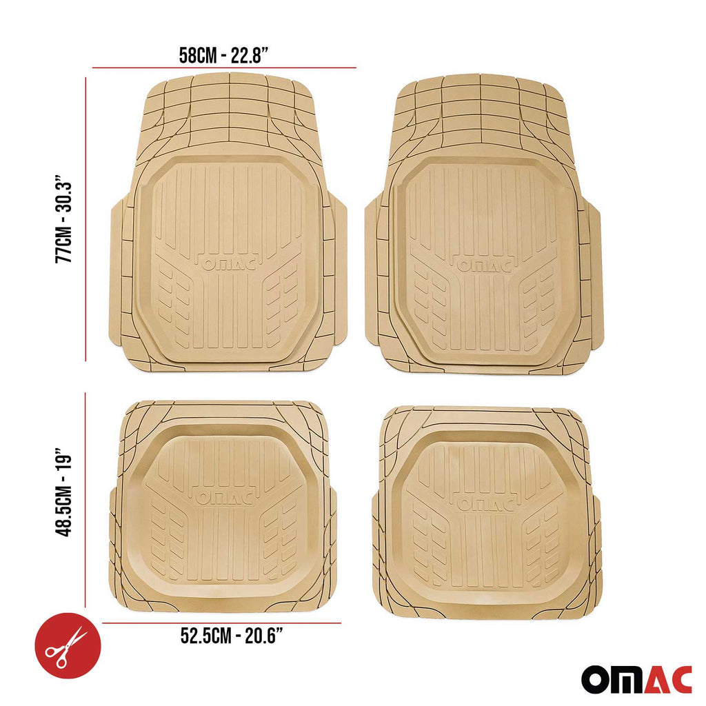 Buick Encore Heavy Duty Trim to fit Floor Mats Liner Tan All Weather 4Pcs