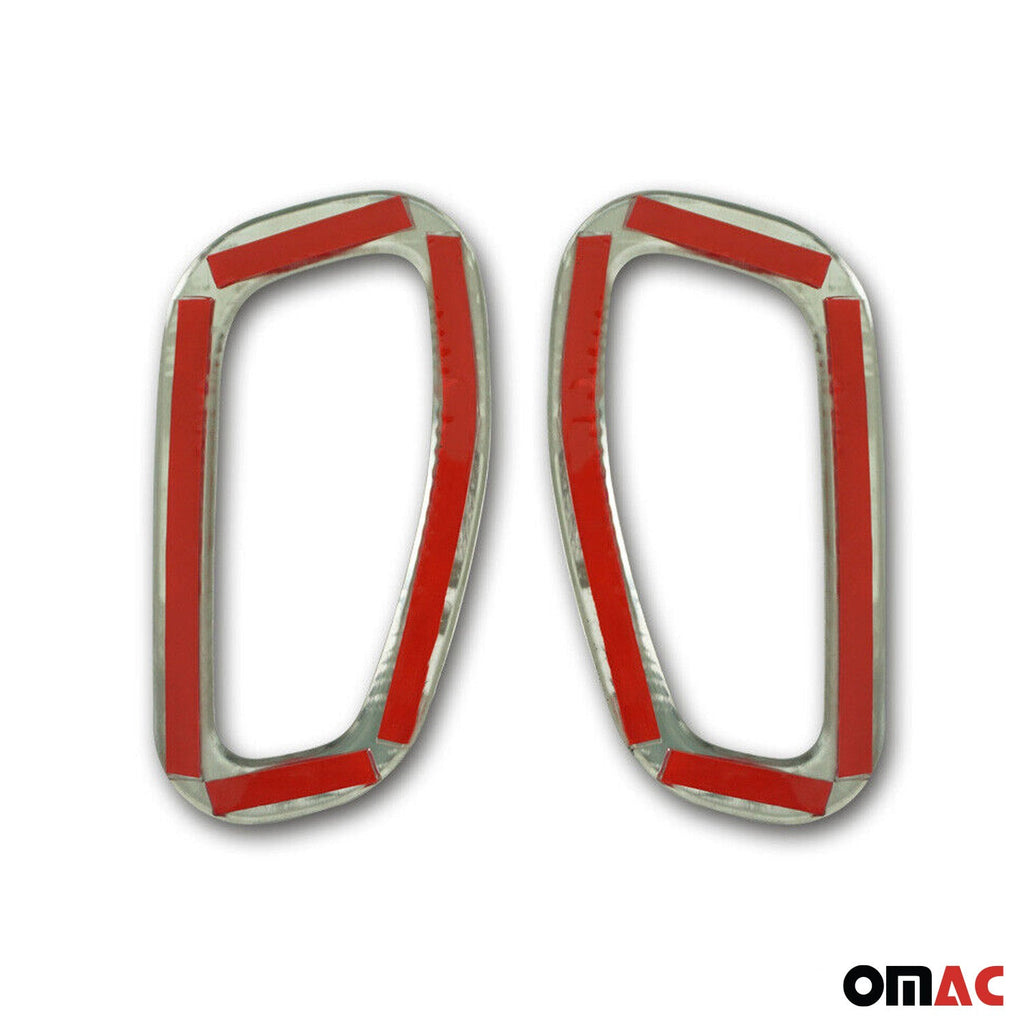 2015-2024 Jeep Renegade Side Indicator Signal Trim Cover Silver Steel 2 Pcs