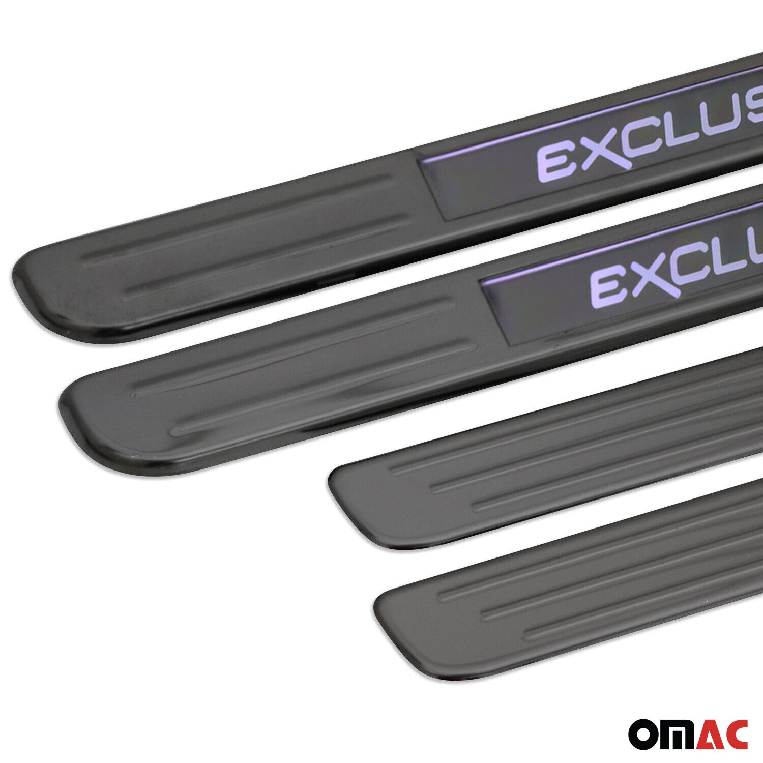 Toyota Door Sill Scuff Plate Illuminated Exclusive Stainless Steel Dark 4 Pcs