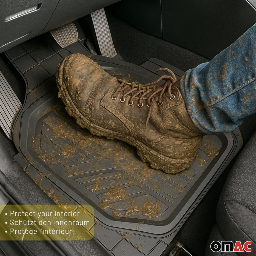 2011-2024 Dodge Durango Semi-Custom fit Floor Mats Liner All Weather 3D Black Waterproof 4Pcs