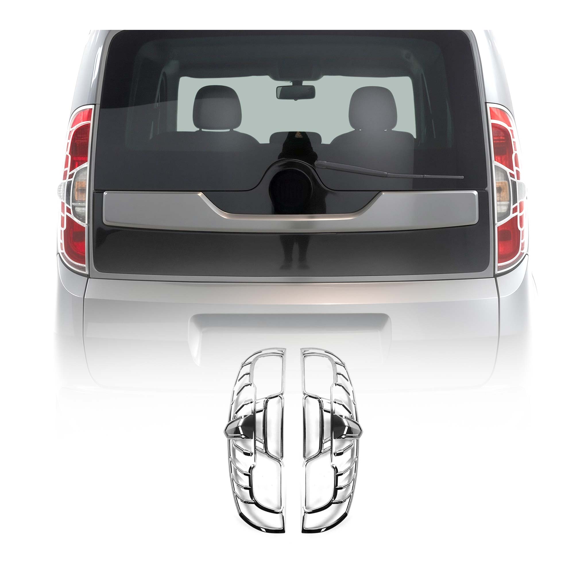 2015-2023 RAM ProMaster City Trunk Tail Light Trim Frame Chrome Silver 2 Pcs