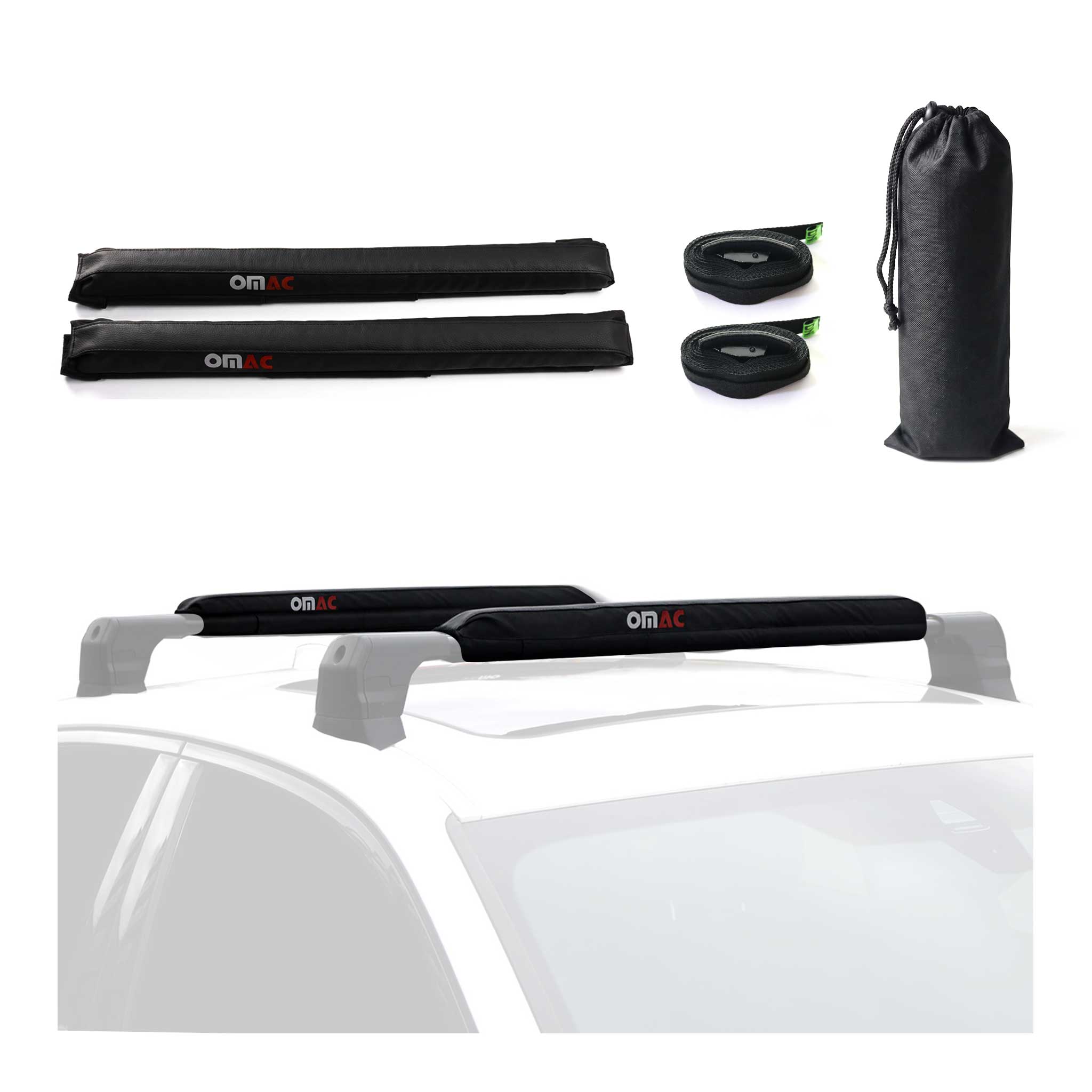 Lexus 19" Roof Rack Pads Surfboard Windsurf Crossbar Pads Black 2 Pcs