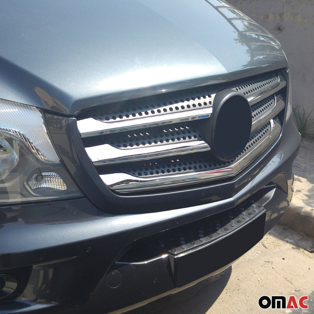 2014-2018 Mercedes Sprinter W906 Front Bumper Grill Trim Molding Stainless Steel 5x