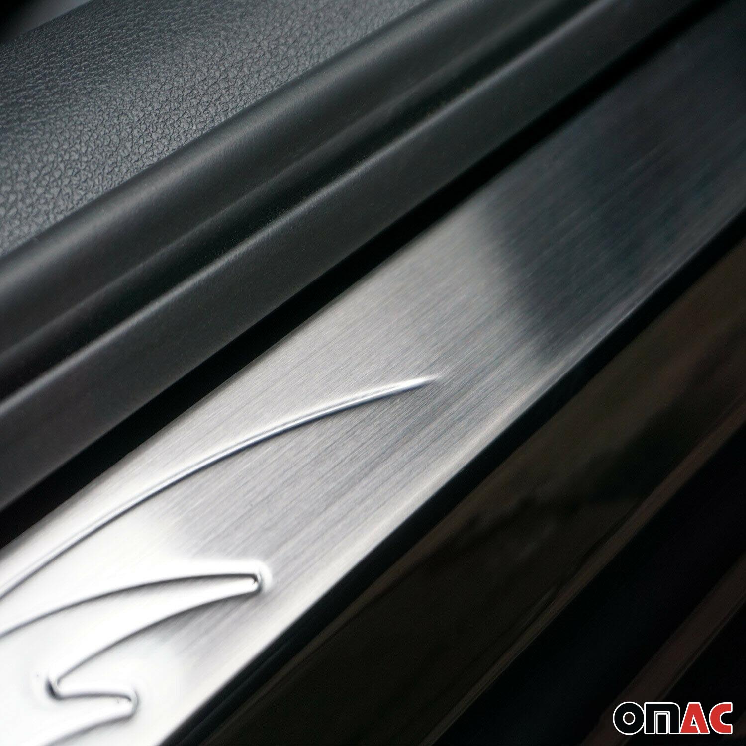 Cadillac Door Sill Scuff Plate Scratch Protector Stainless Steel Silver Wave 4 Pcs