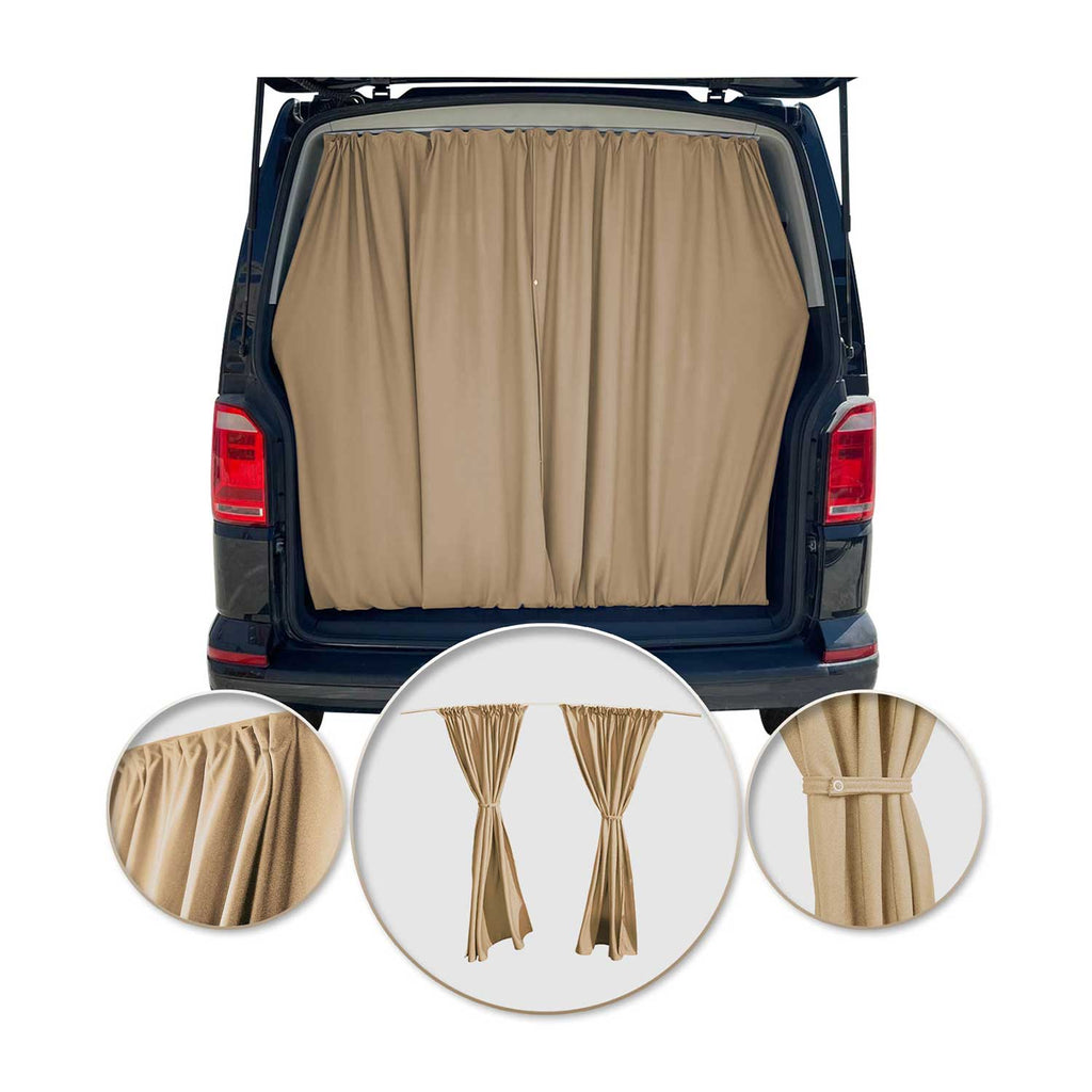 2016-2024 Mercedes Metris Trunk Tailgate Curtains Beige 2 Privacy Curtains