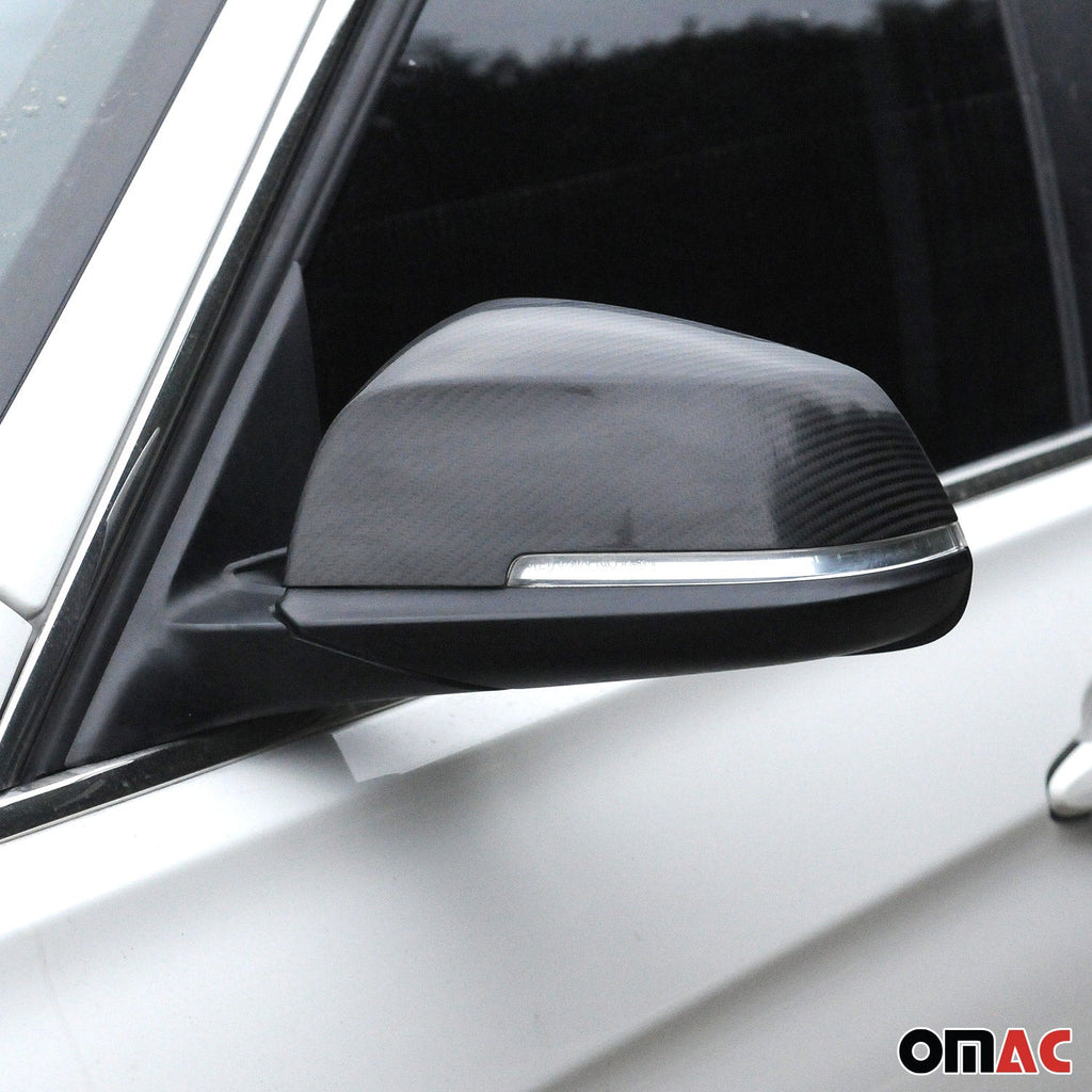 2013-2015 BMW X1 E84 Side Mirror Cover Caps Gloss Carbon