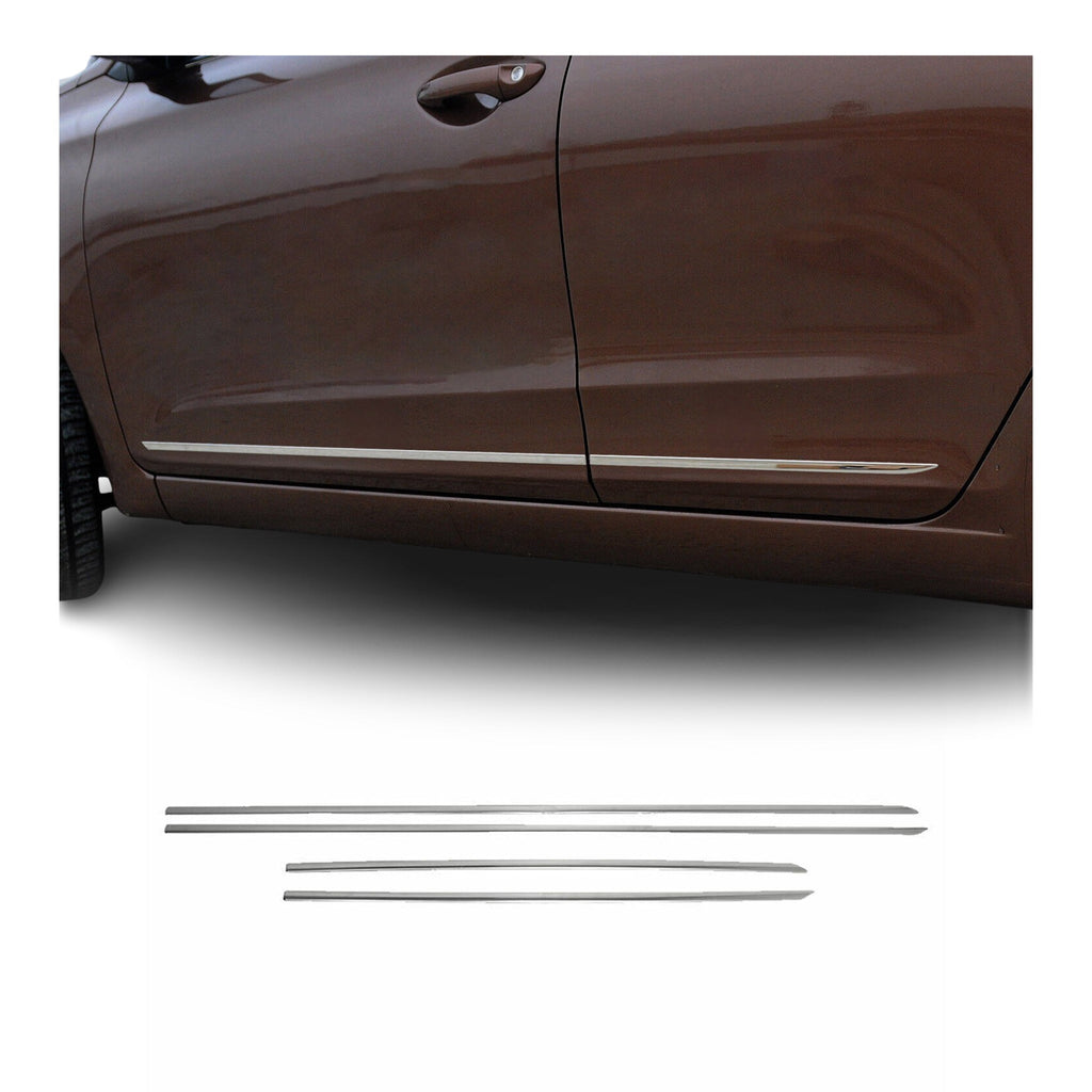 2010-2016 Audi A4 Side Door Molding Trim Skirt Garnish Stainless Steel Silver 4 Pcs