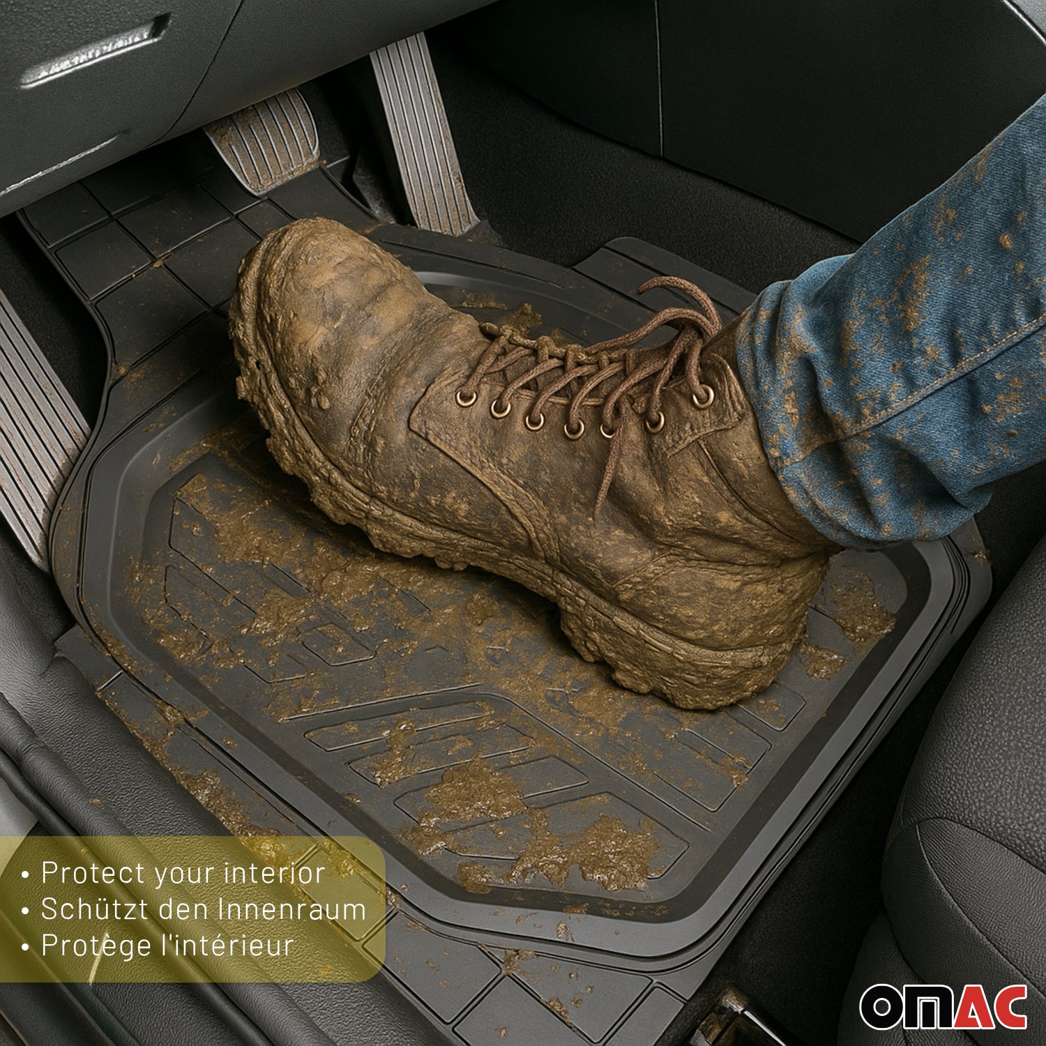 2017-2026 Cadillac XT4 XT5 XT6 Semi-Custom fit Floor Mats Liner All Weather 3D Black Waterproof 4Pcs