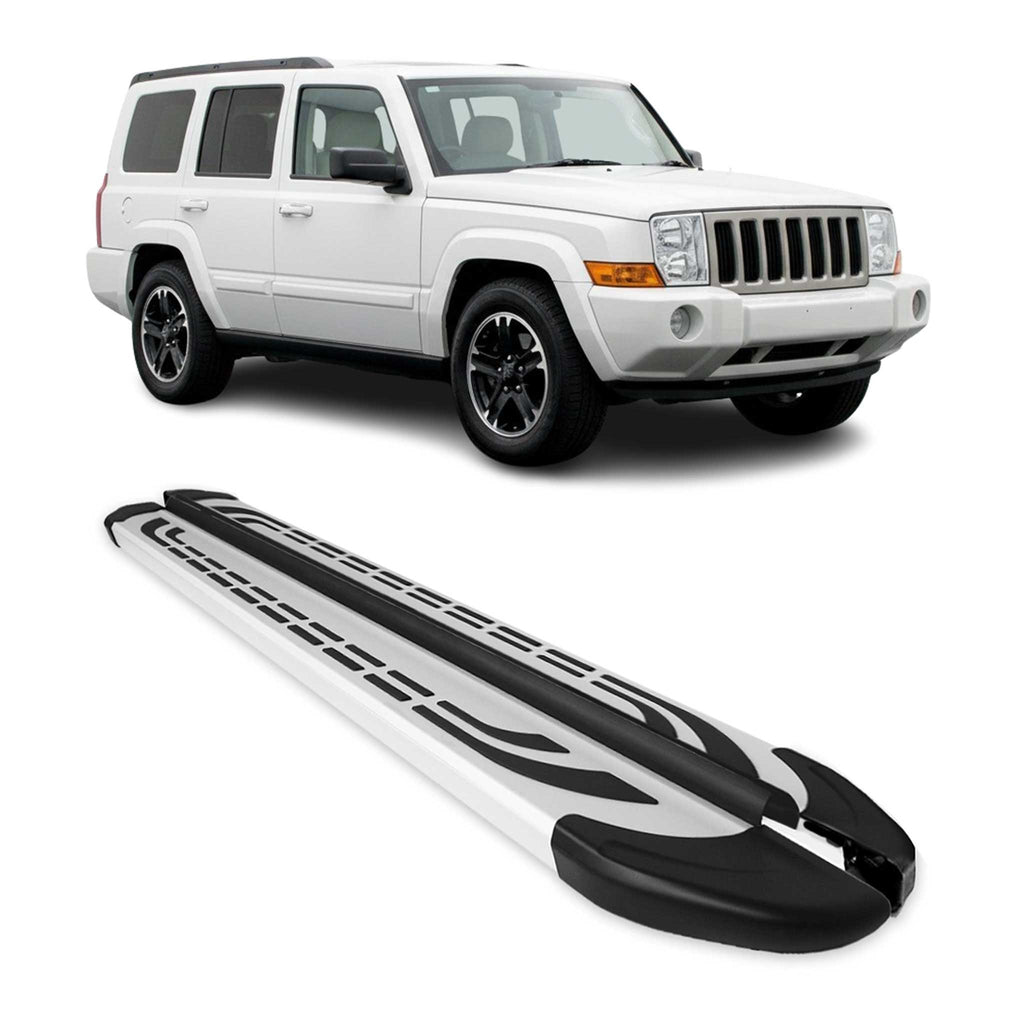 2005-2010 Jeep Commander XK 2004-2011 / Grand Cherokee WK Running Boards Side Steps Silver