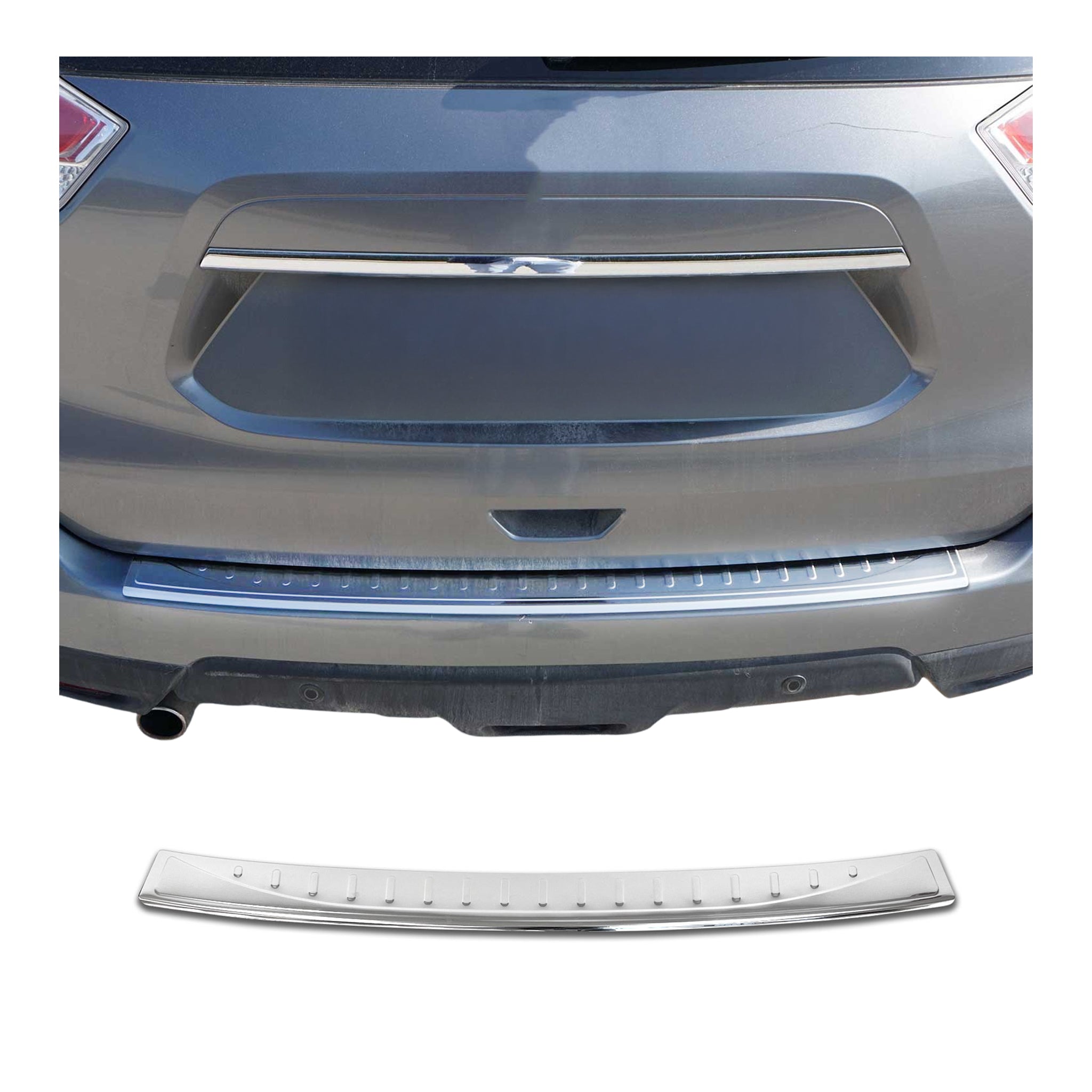 2014-2020 Nissan Rogue Rear Bumper Sill Cover Protector Guard Stainless Steel Silver