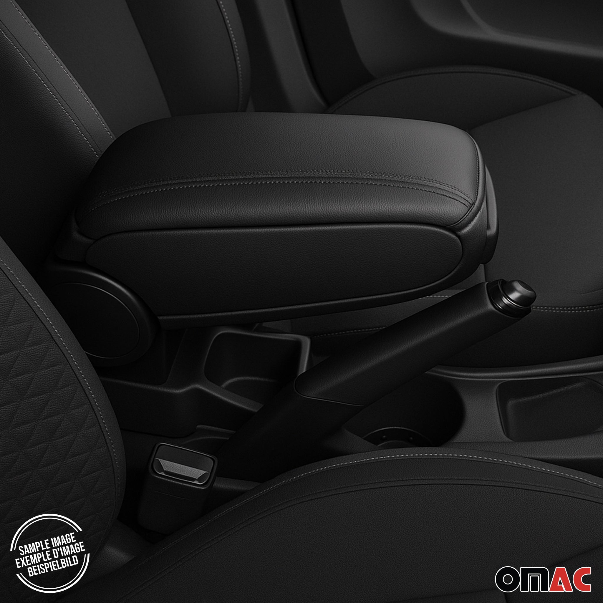 2011-2019 Ford Fiesta Black Center Console Armrest Plastic PU Leather 1Pc