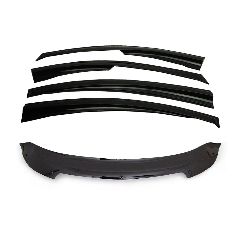 2011-2015 Chevrolet Cruze Set Bug Shield Hood Deflector & Window Visor Vent Kit 5Pcs Smoke