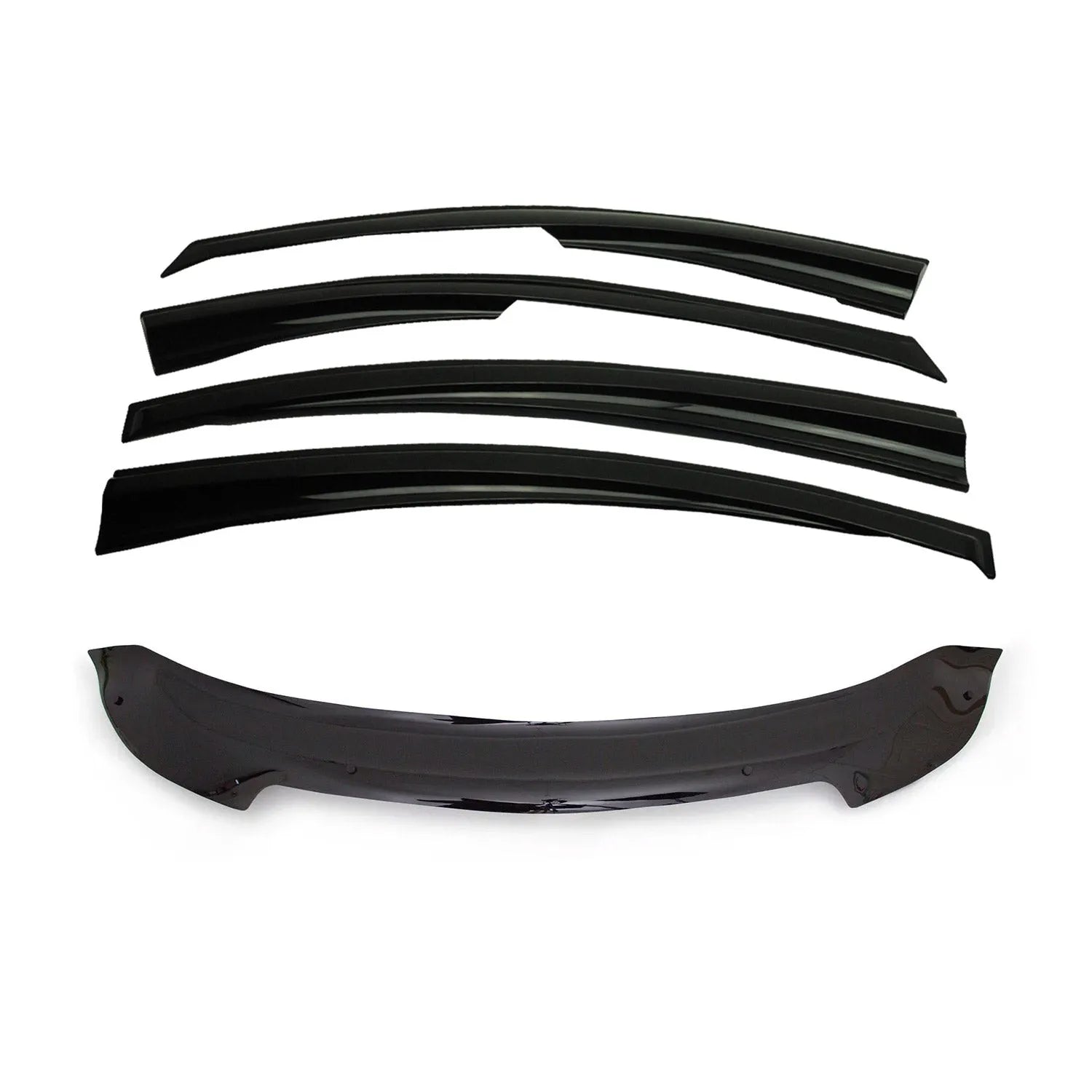 2011-2015 Chevrolet Cruze Set Bug Shield Hood Deflector & Window Visor Vent Kit 5Pcs Smoke