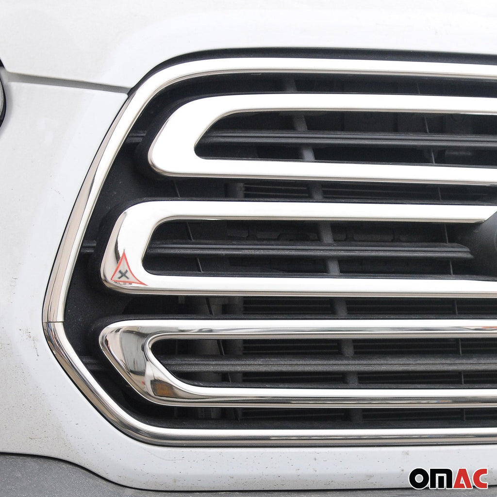Ford Transit 150 250 350 2015-2019 Pre Facelift Front Bumper Grill Trim Molding Stainless Steel Silver 5Pcs