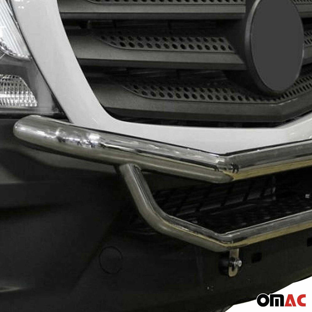 2014-2018 Mercedes Sprinter W906 Bull Bar Push Front Bumper Grille Silver