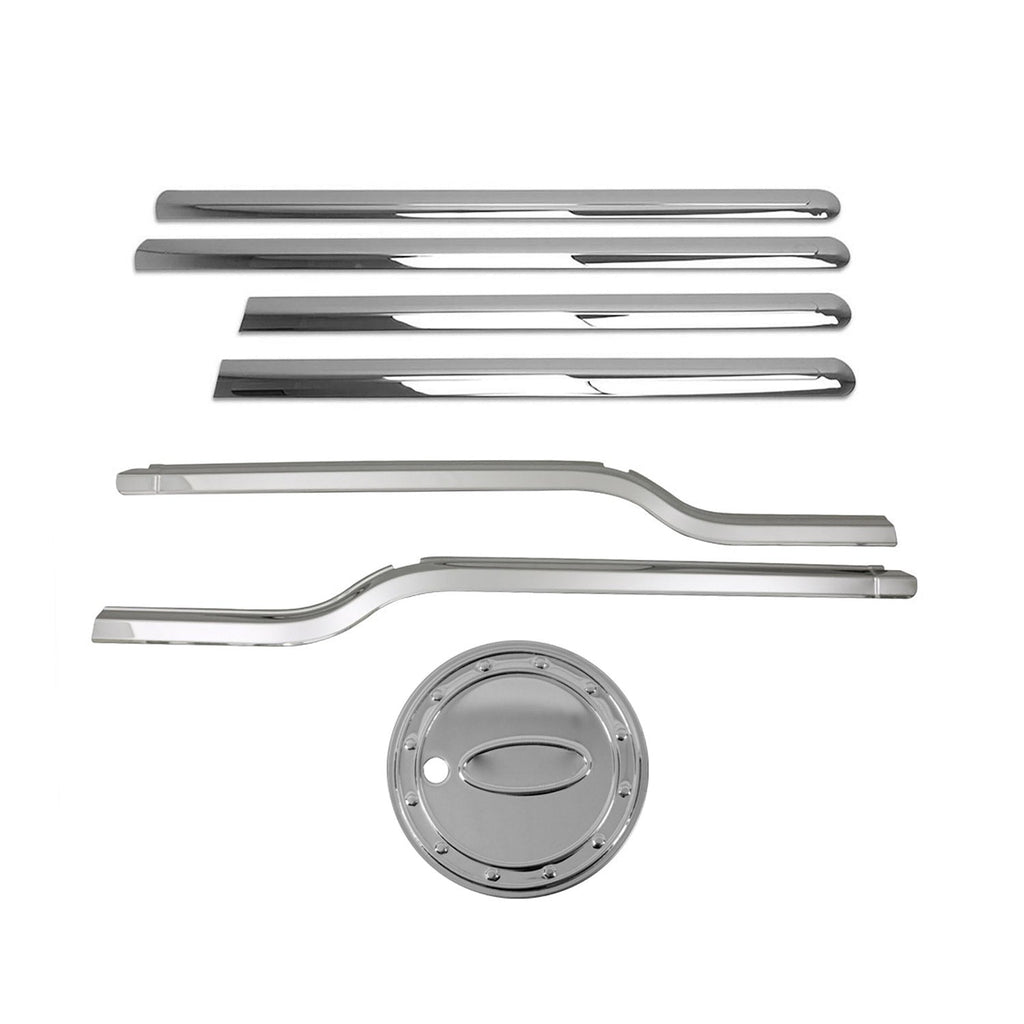 2010-2013 Ford Transit Connect Fuel Cap Cover & Door Streamer Trim Set Stainless Steel
