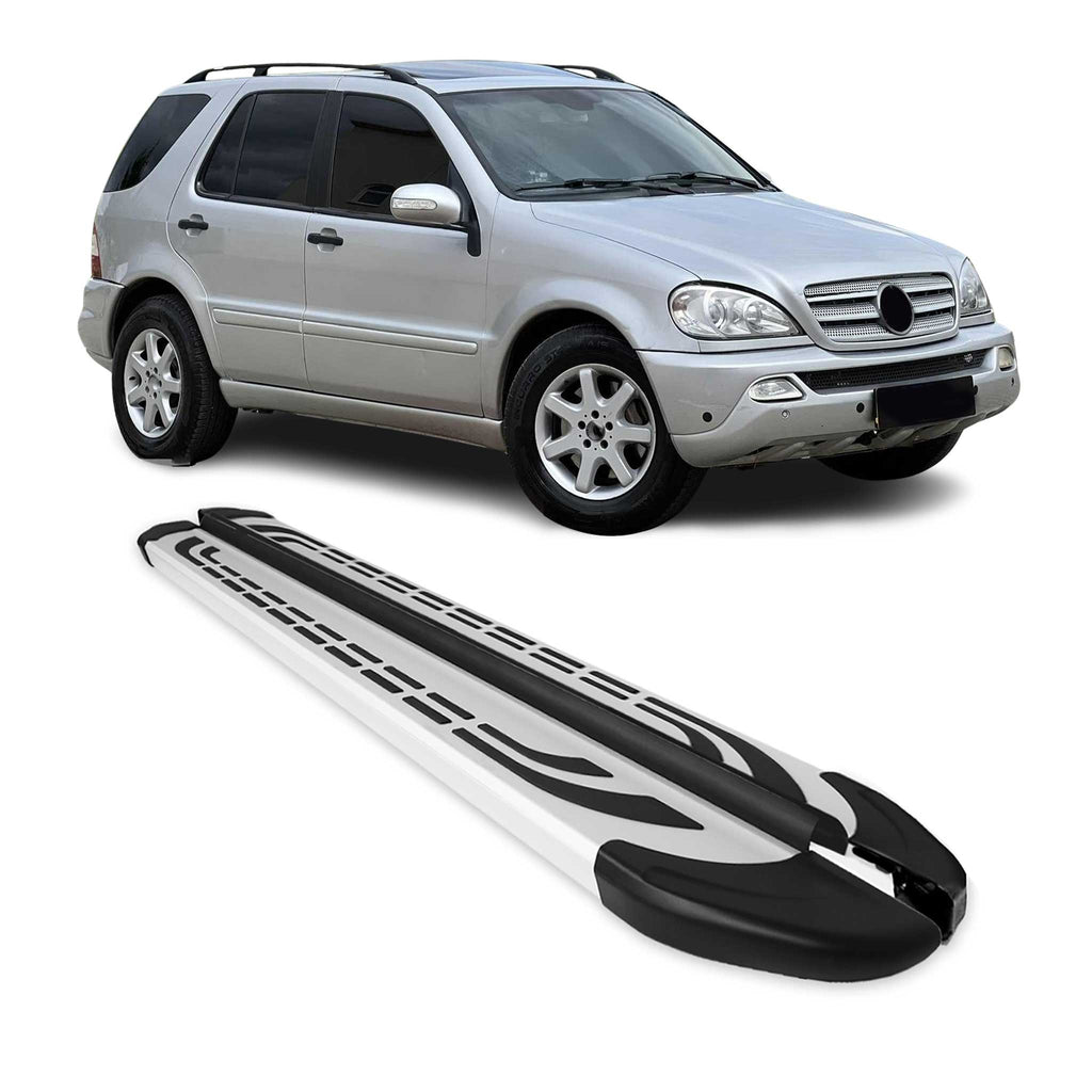 1997-2005 Mercedes M ML Class W163 Running Boards Side Steps Silver