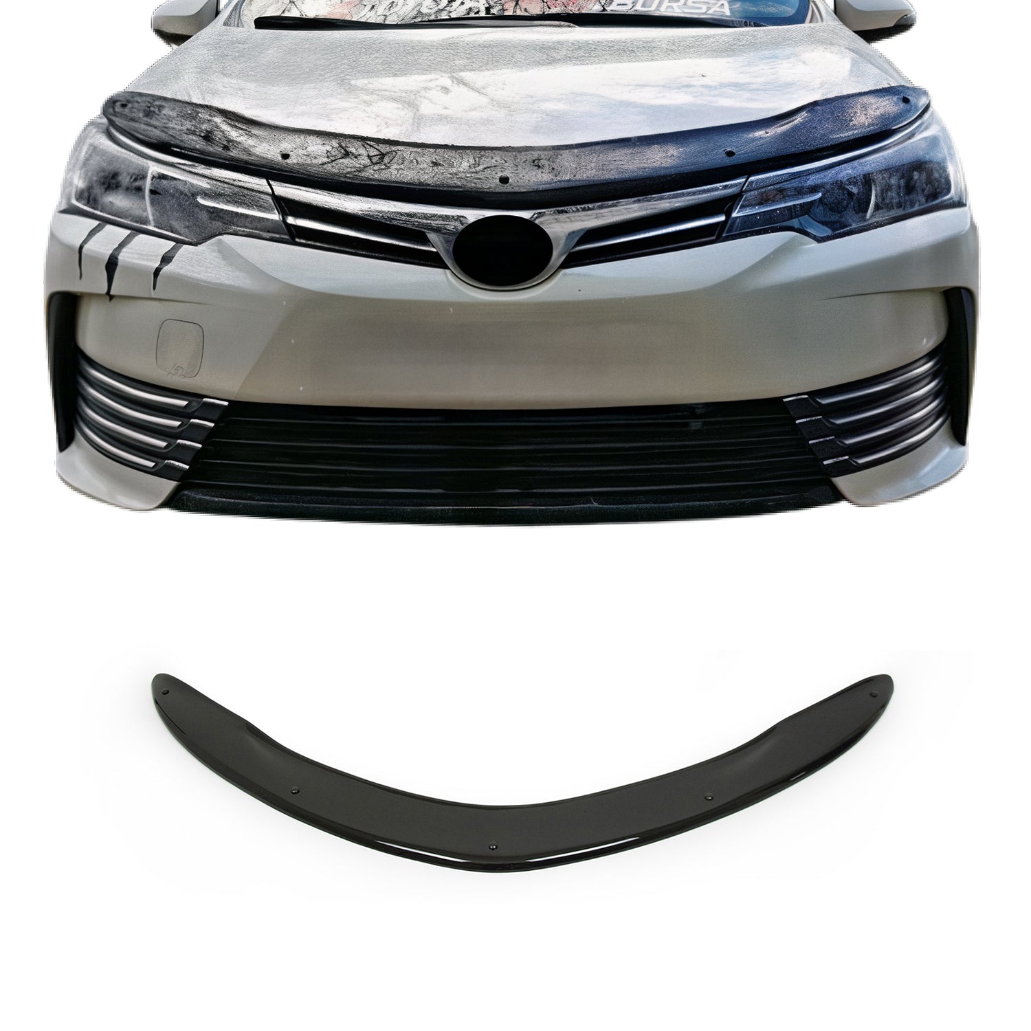 2014-2019 Toyota Corolla 11.gen Sedan Front Bug Shield Hood Deflector 1 Pc Smoke