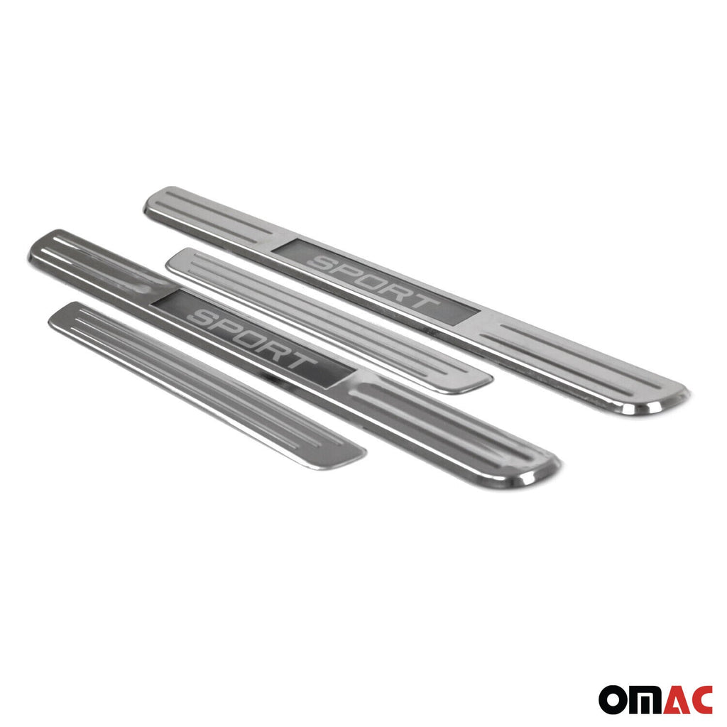 Mini Cooper Countryman Door Sill Scuff Plate Illuminated Sport Stainless Steel Silver 4 Pcs