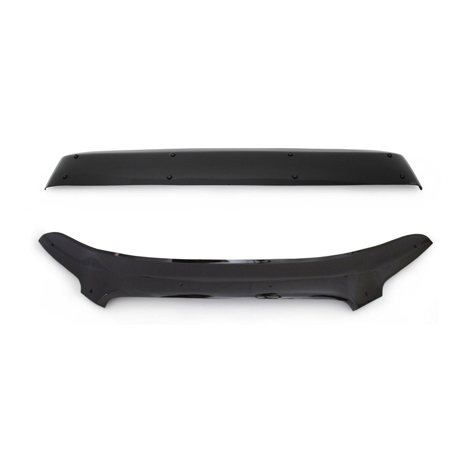 2015-2026 Ford Transit Windshield Sun Visor & Bug Shield Hood Deflector Kit 2Pcs Smoke