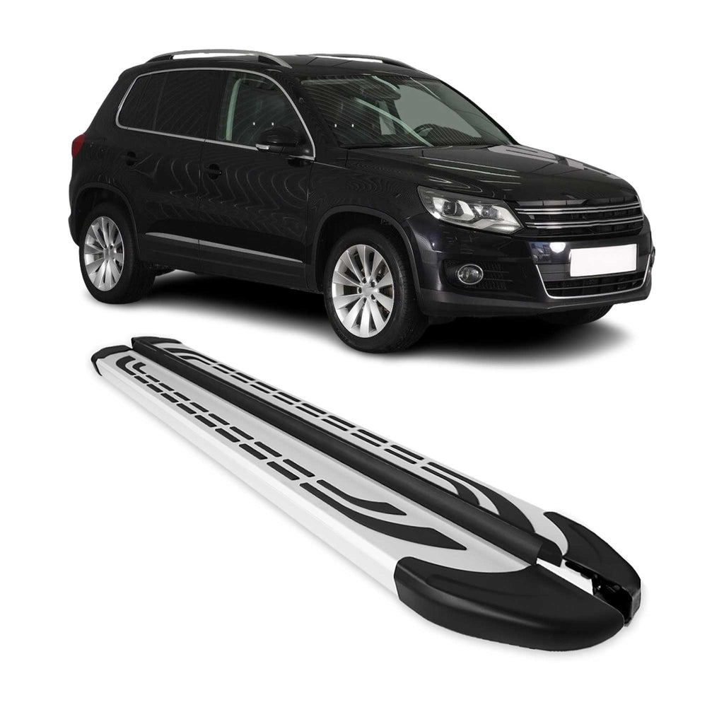 2009-2017 VW Tiguan Running Boards Side Steps Silver