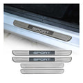 Jeep Door Sill Scuff Plate Illuminated Brushed Stainless Steel Brushed Silver 4Pcs