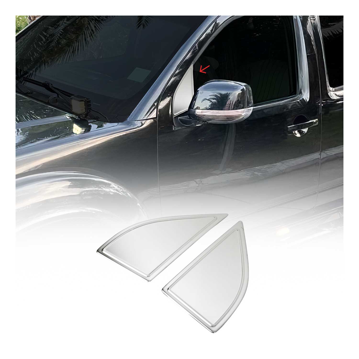 Nissan Xterra Window Molding Trim Streamer Stainless Steel Silver 2 Pcs