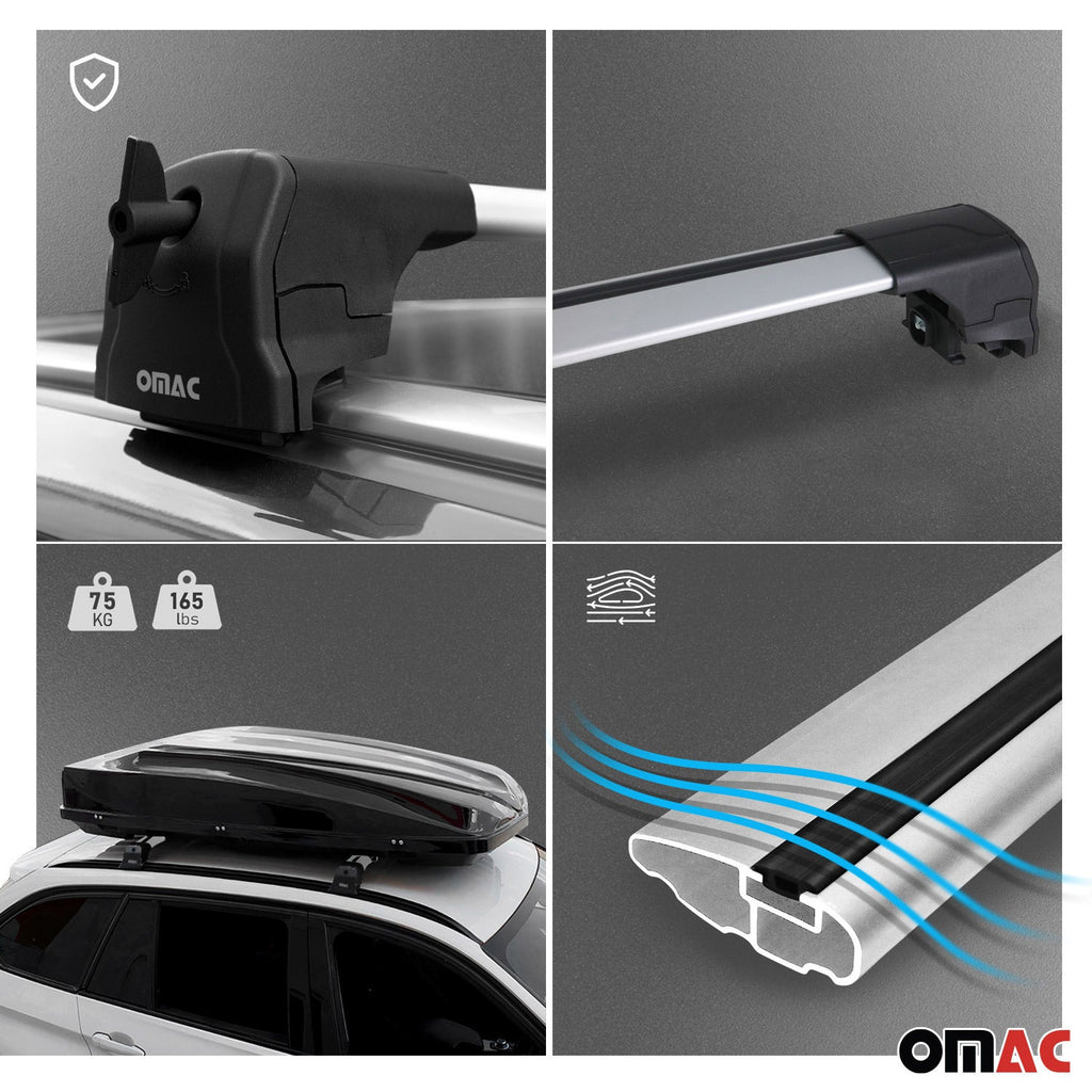 2018-2025 Audi Q5 2.gen Roof Rack Cross Bars Silver