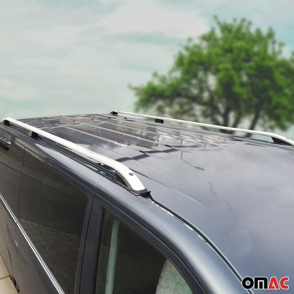 For 2003-2010 Porsche Cayenne Roof Rack Side Rails Aluminium Gray 2 Pcs