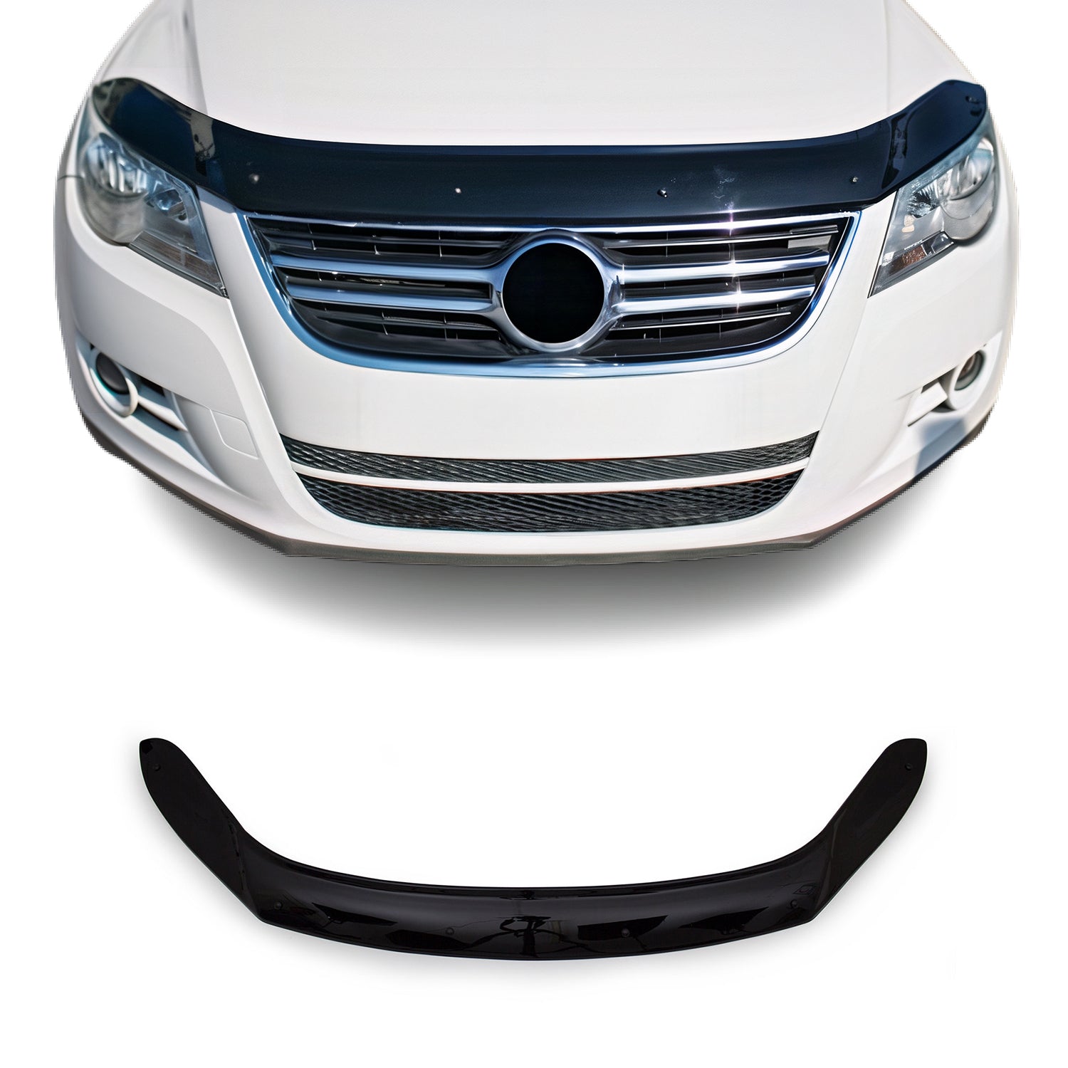 2009-2017 VW Tiguan 5N 1.gen Front Bug Shield Hood Deflector 1 Pc Smoke