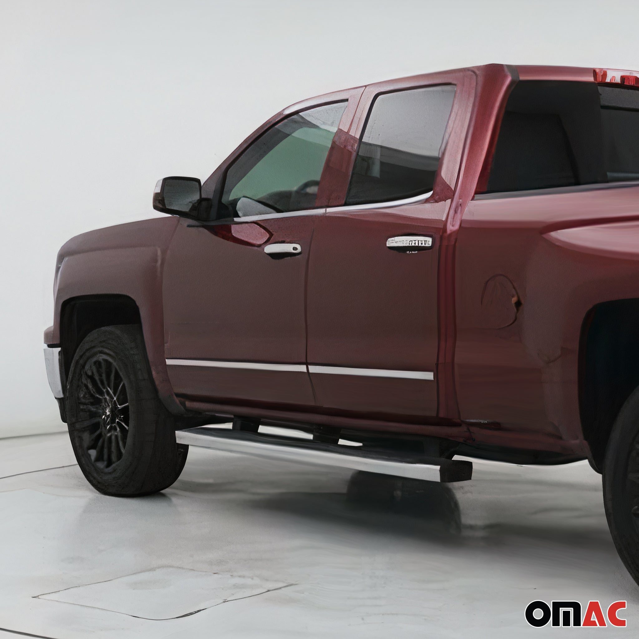 2014-2018 Chevrolet Silverado 2500 Side Door Molding Trim Stainless Steel Silver 4 Pcs