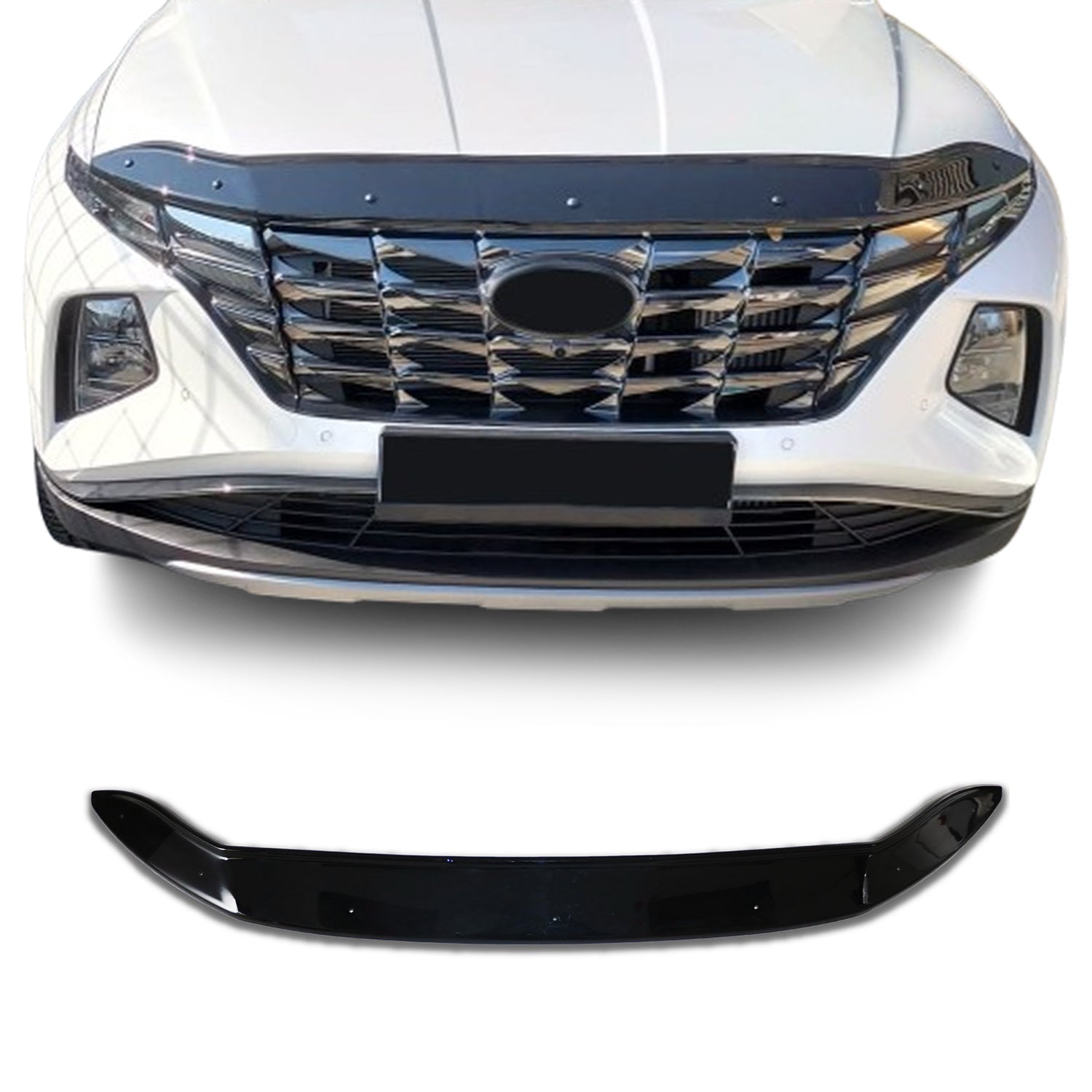 2022-2024 Hyundai Tucson 2022-2024 Pre-FL  Front Bug Shield Hood Deflector 1 Pc Smoke