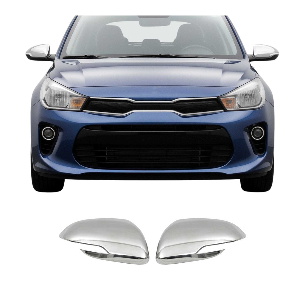 2018-2023 Kia Rio Side Mirror Cover Caps Stainless Steel Silver 2 Pcs