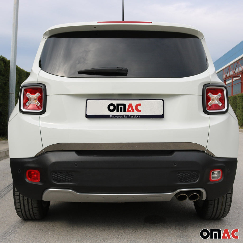 2015-2018 Jeep Renegade Rear Trunk Molding Trim Stainless Steel Dark 3 Pcs