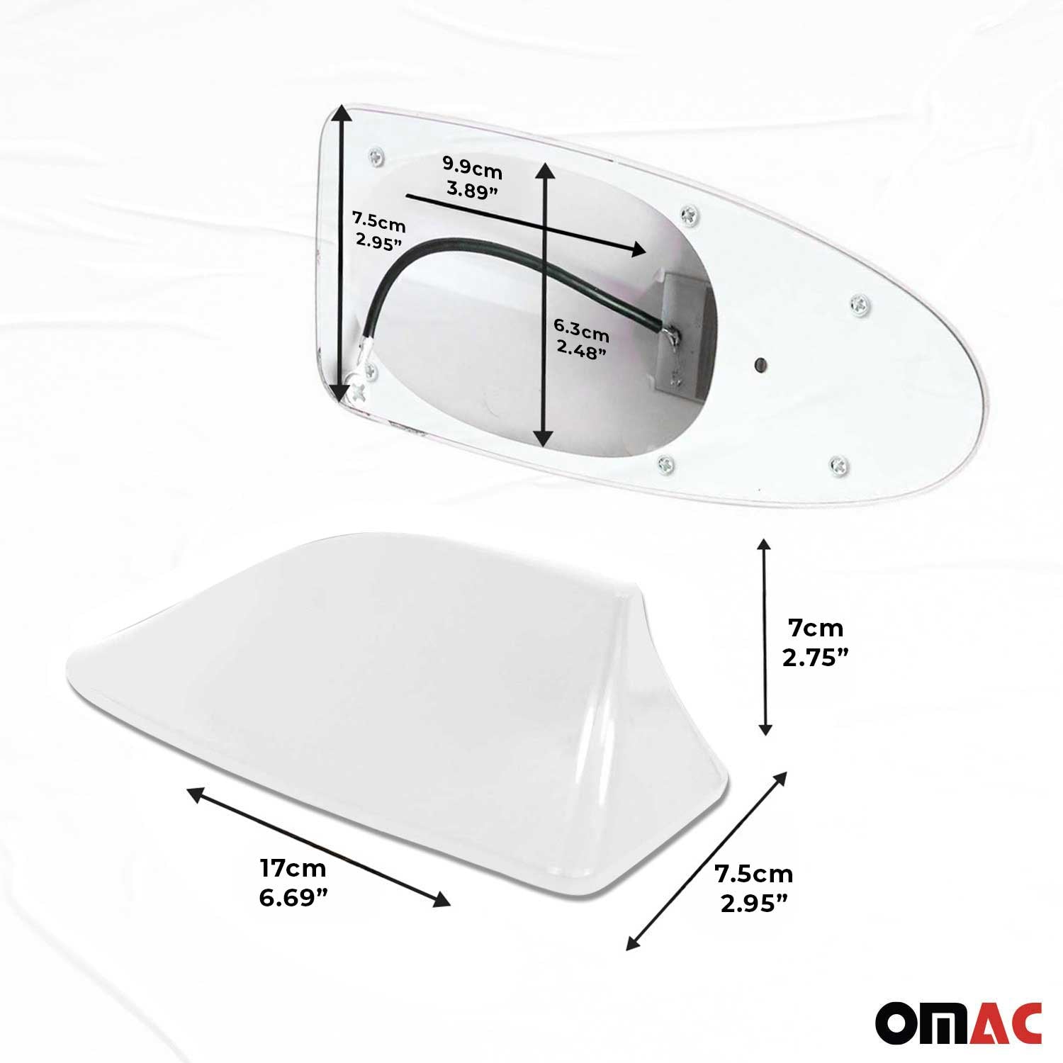 Car Shark Fin Antenna Roof Radio AM/FM Signal Aerial Accessories White