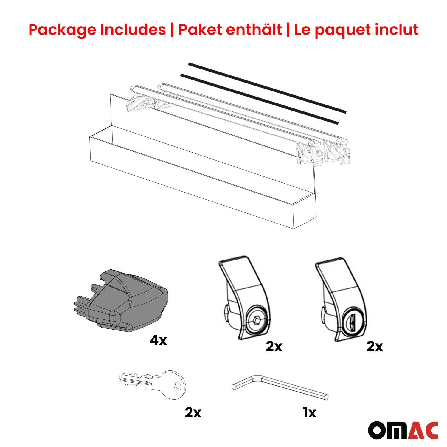 2025-2026 Toyota 4Runner Roof Rack Cross Bars Luggage Carrier Alu Silver 2x