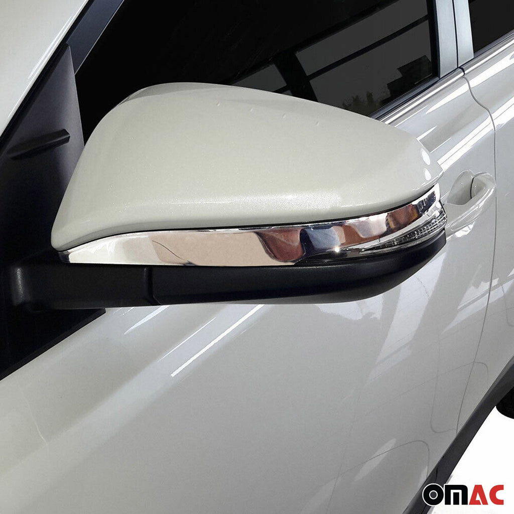 2014-2019 Toyota Highlander Side Mirror Cover Caps Stainless Steel Silver 2 Pcs