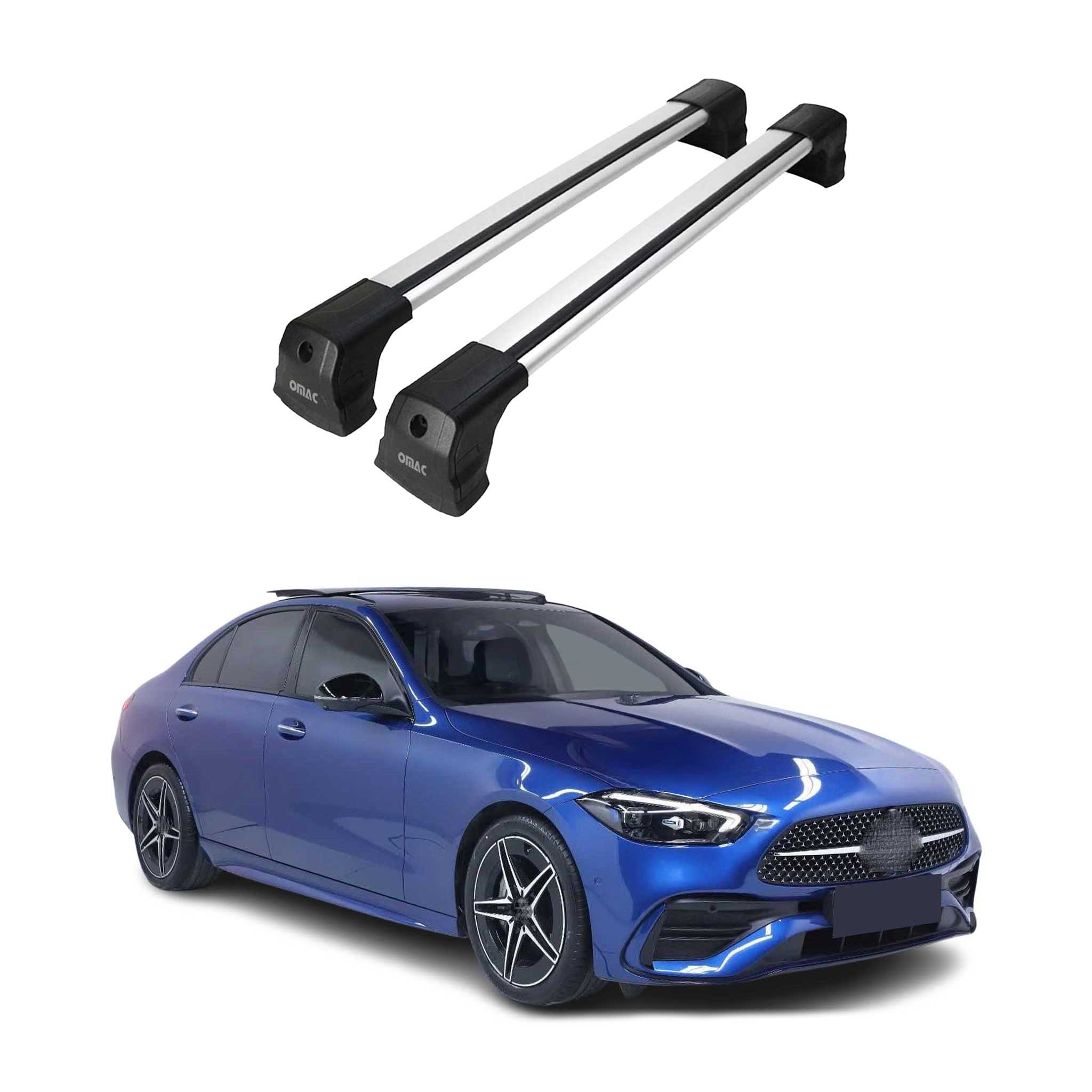 2022-2026 Mercedes C Class W206 Sedan Roof Rack Cross Bars Silver Aluminium 2 Pcs
