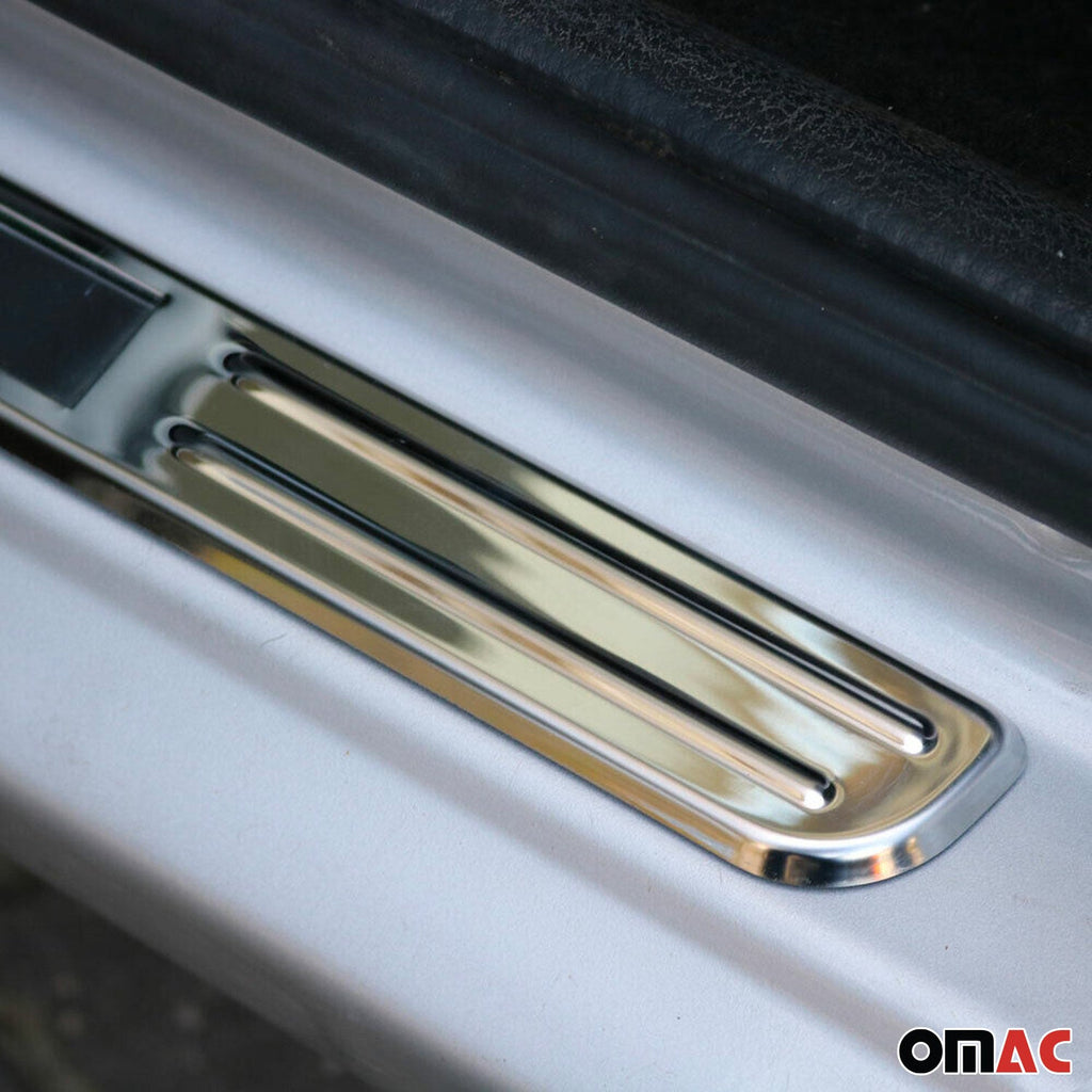 2013-2022 Mercedes A Class W176 W177 V177 Door Sill Scuff Plate Illuminated Exclusive Stainless Steel Silver 4Pcs