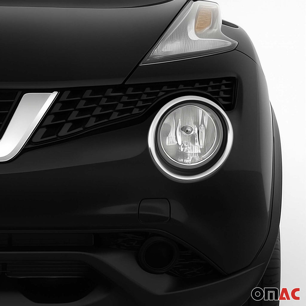 2015-2017 Nissan Juke Fog Light Headlight Lamp Surround Cover Silver 2 Pcs
