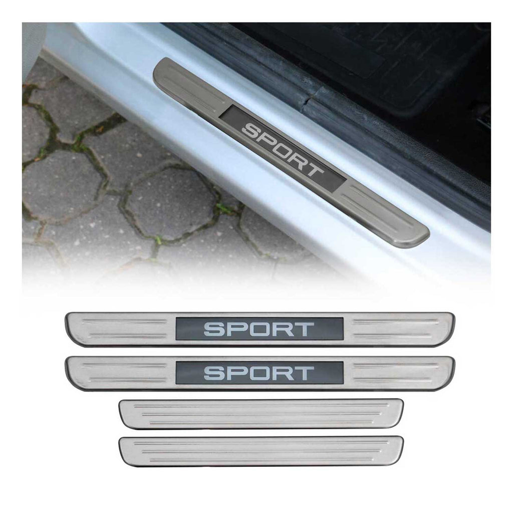 Cadillac Door Sill Scuff Plate Illuminated Stainless Steel Silver 4 Pcs