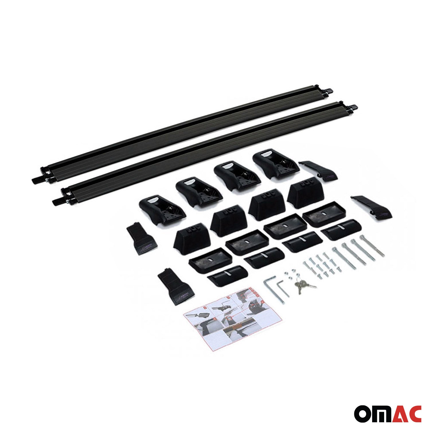 2016-2023 Fiat 500X Roof Rack Cross Bars Black
