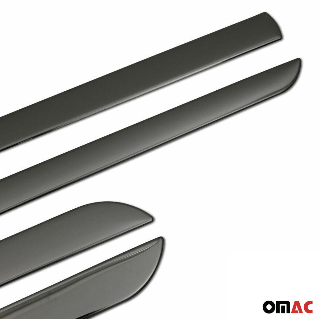Mercedes Side Door Molding Trim Skirt Garnish Stainless Steel Dark 4Pcs