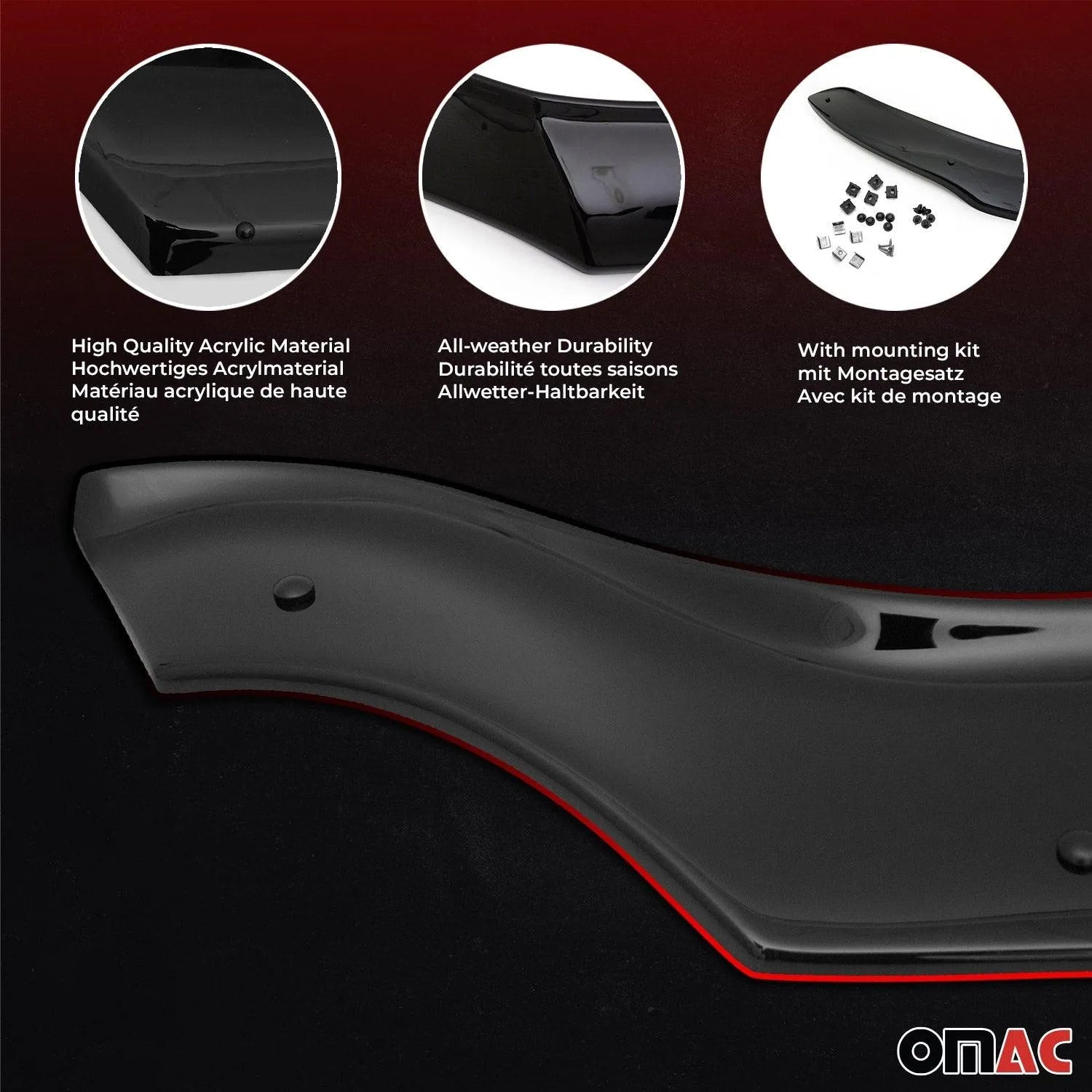 2012-2015 Honda Civic Sedan Bug Shield Hood Deflector & Window Visor Vent Kit 5Pcs Smoke