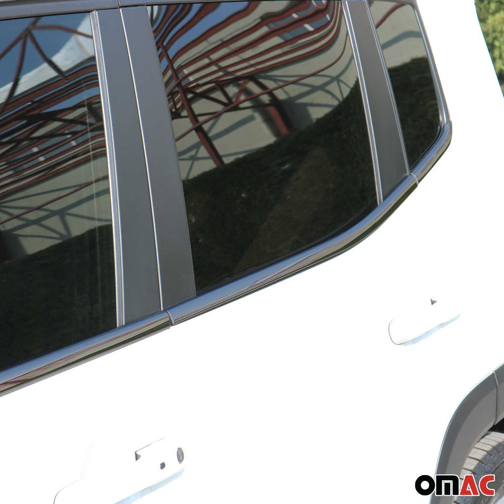 2015-2024 Jeep Renegade Window Molding Trim Streamer Steel Dark 6 Pcs