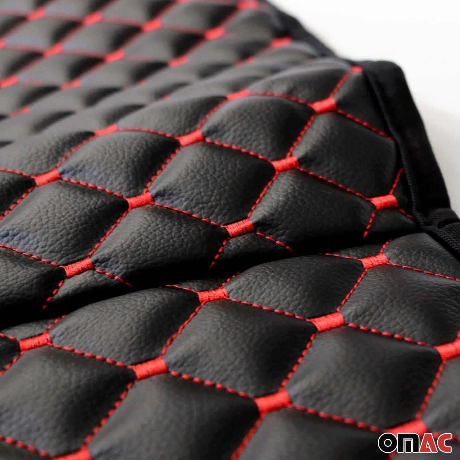 Cadillac Escalade Leather Breathable Front Seat Cover Pads Black Red 1Pc