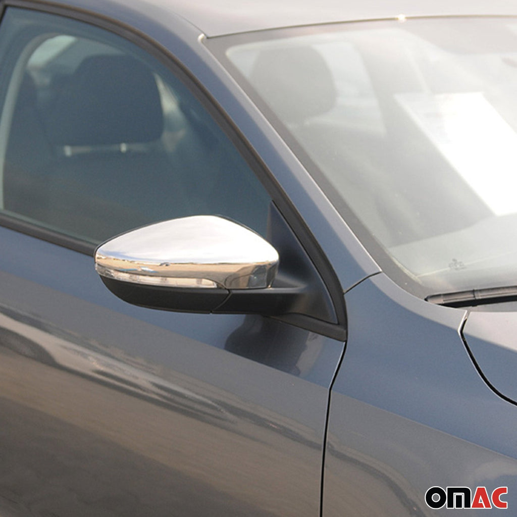 2012-2014 VW Passat B7 Side Mirror Cover Caps Stainless Steel Silver 2 Pcs